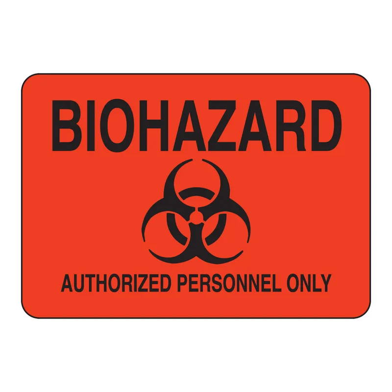 Brady BIOHAZARD Authorized Personnel Only Sign