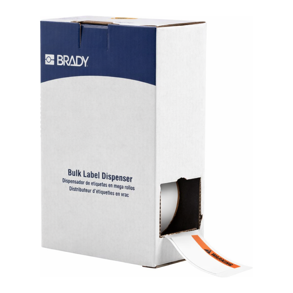 Brady ToughWash Metal Detectable Washdown Resistant Labels, ANSI WARNING Header, Bulk, for M7 Printers