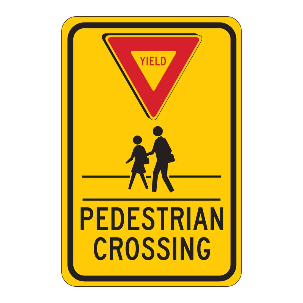 Brady YIELD Pedestrian Crosswalk Sign