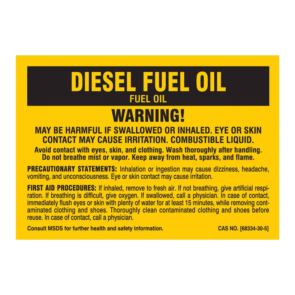 Brady Diesel Fuel Oil Warning Labels