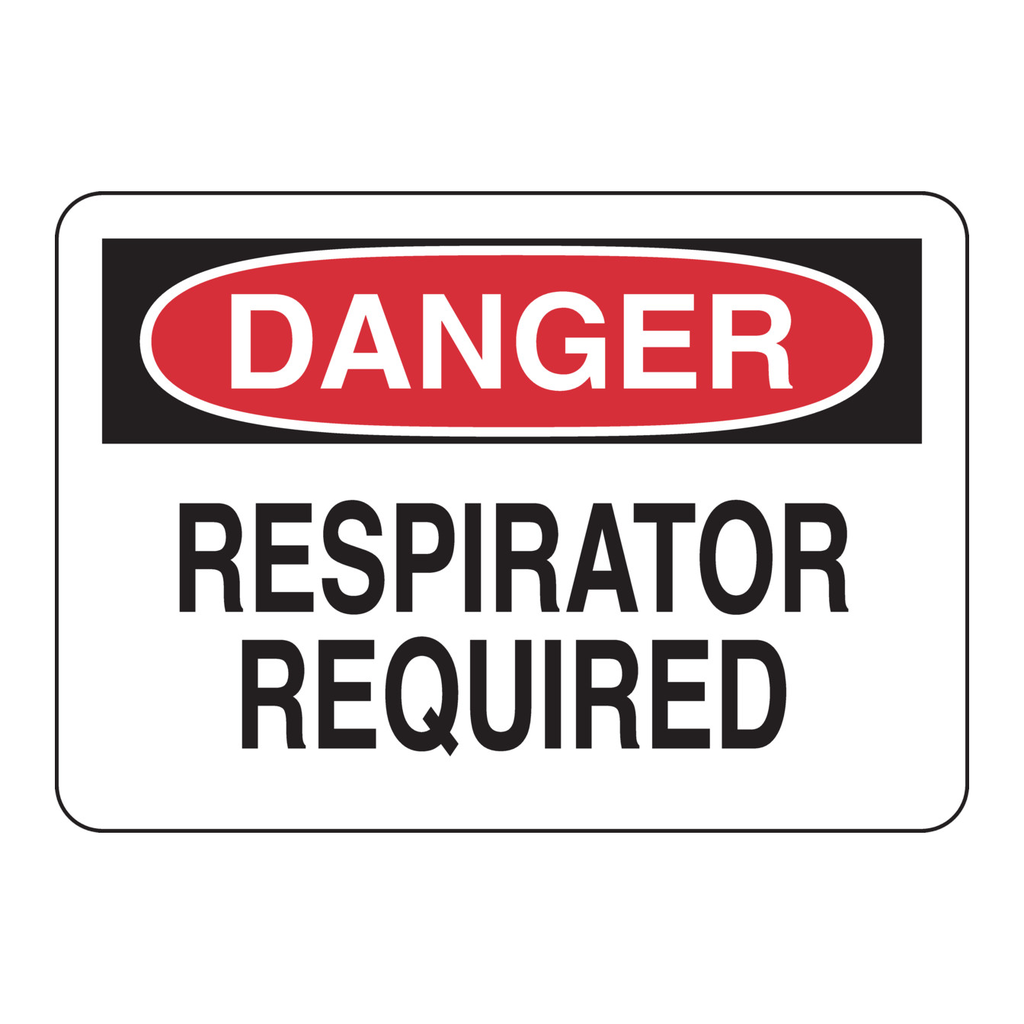 Brady DANGER Respirator Required Sign