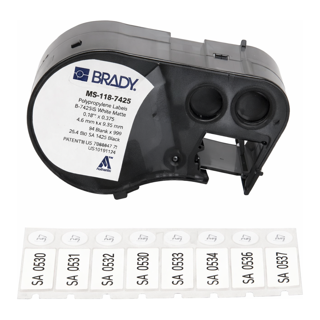 Brady Chemical Resistant Cryogenic Polypropylene Laboratory Labels with Ribbon for M5 Printers