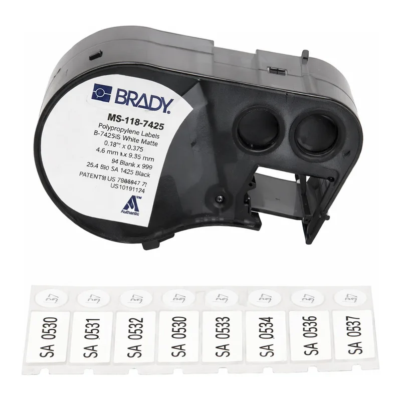 Brady Chemical Resistant Cryogenic Polypropylene Laboratory Labels with Ribbon for M5 Printers