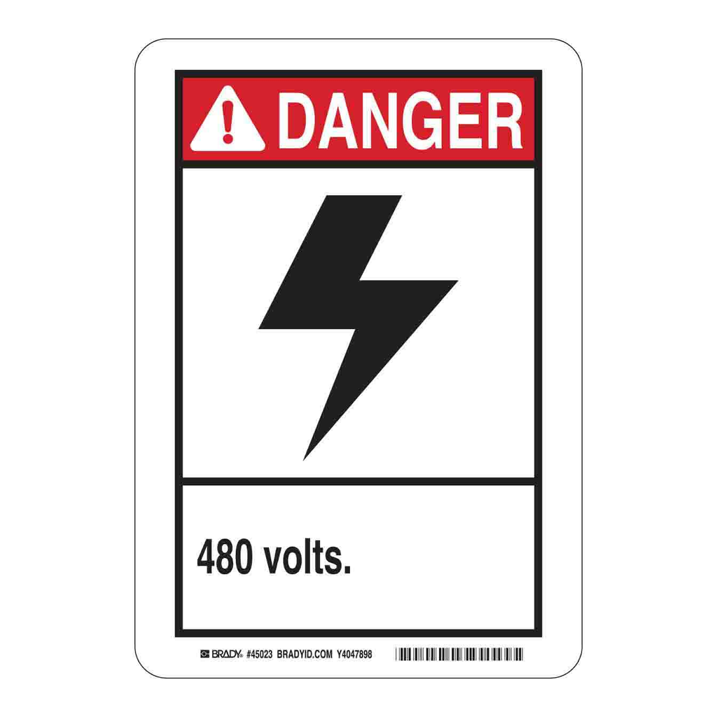 Brady DANGER 480 Volts Sign