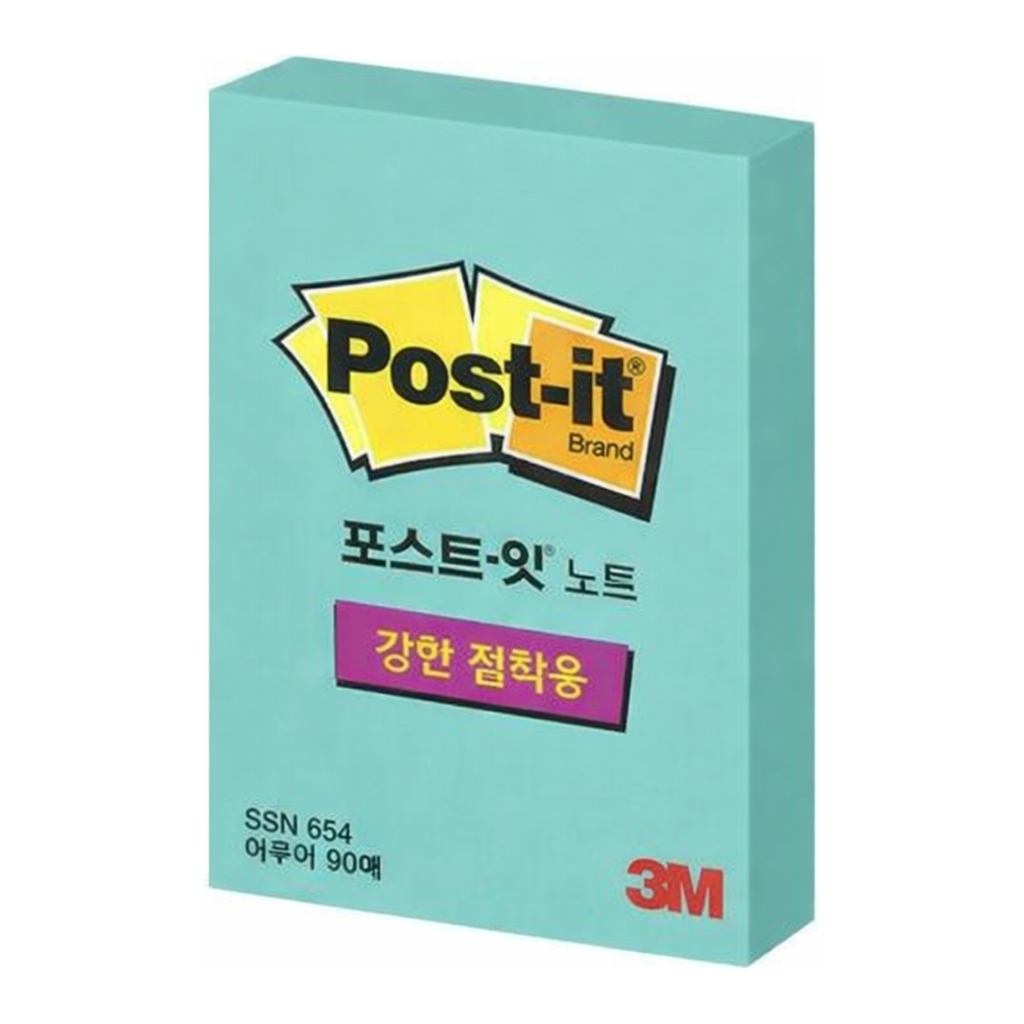 OFFICENEX 3M 포스트잇 강한점착용 656 아쿠아