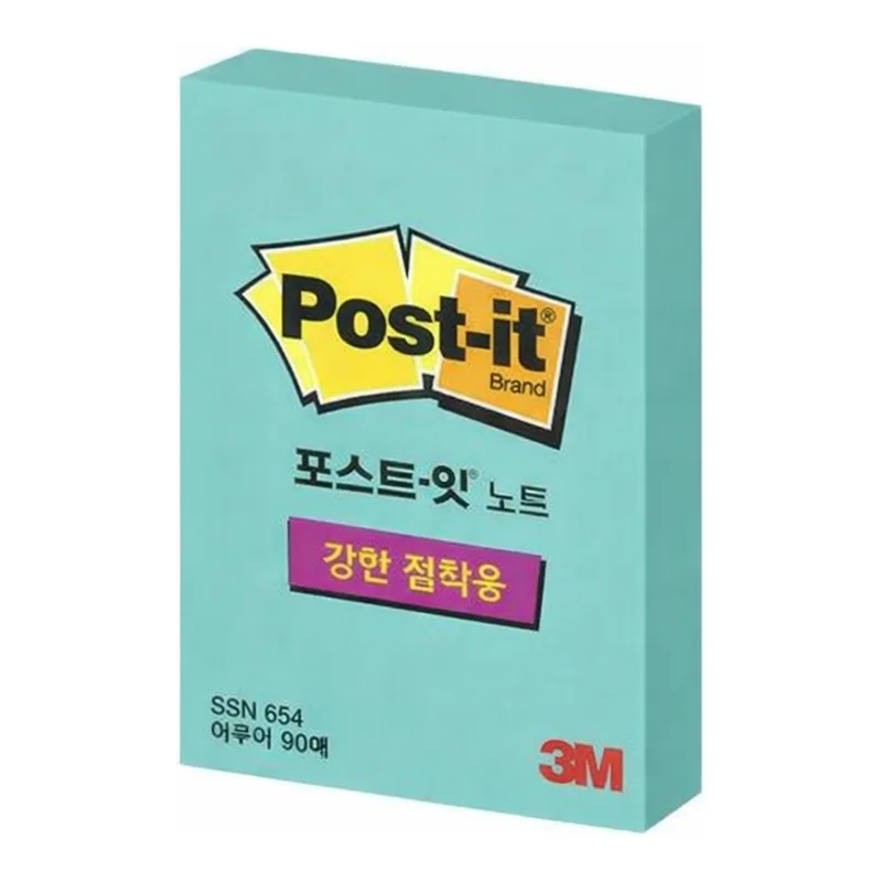 OFFICENEX 3M 포스트잇 강한점착용 656 아쿠아
