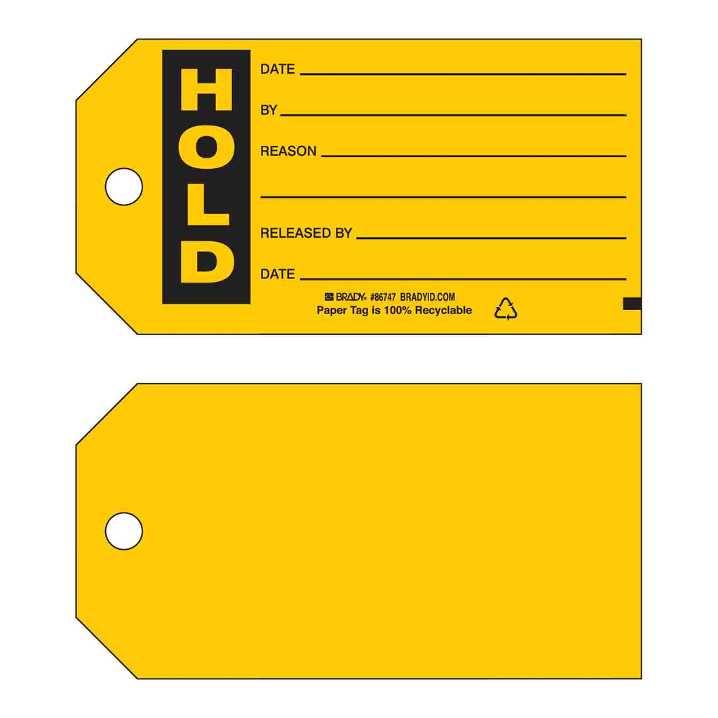 Brady HOLD Production Tag