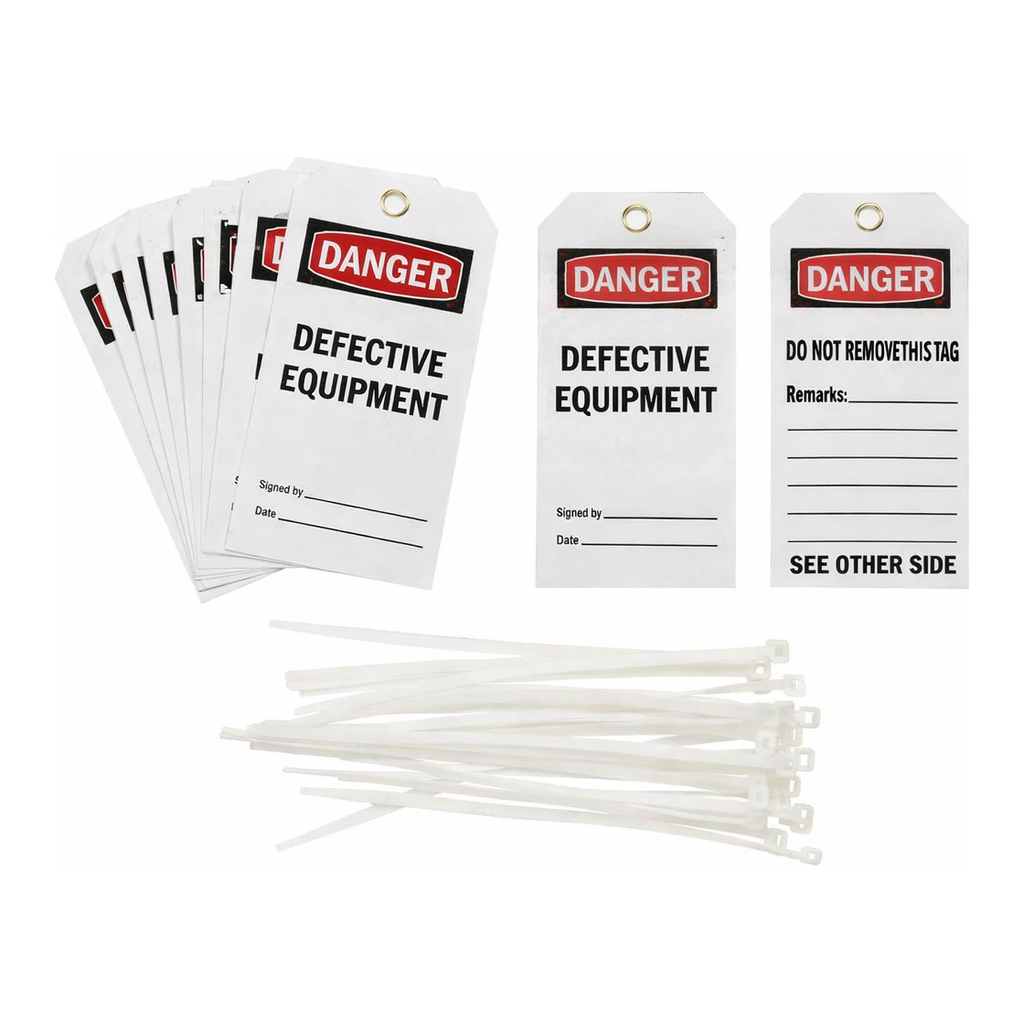 Brady Tags: DANGER: DEFECTIVE EQUIPMENT SIGNED BY: DATE: