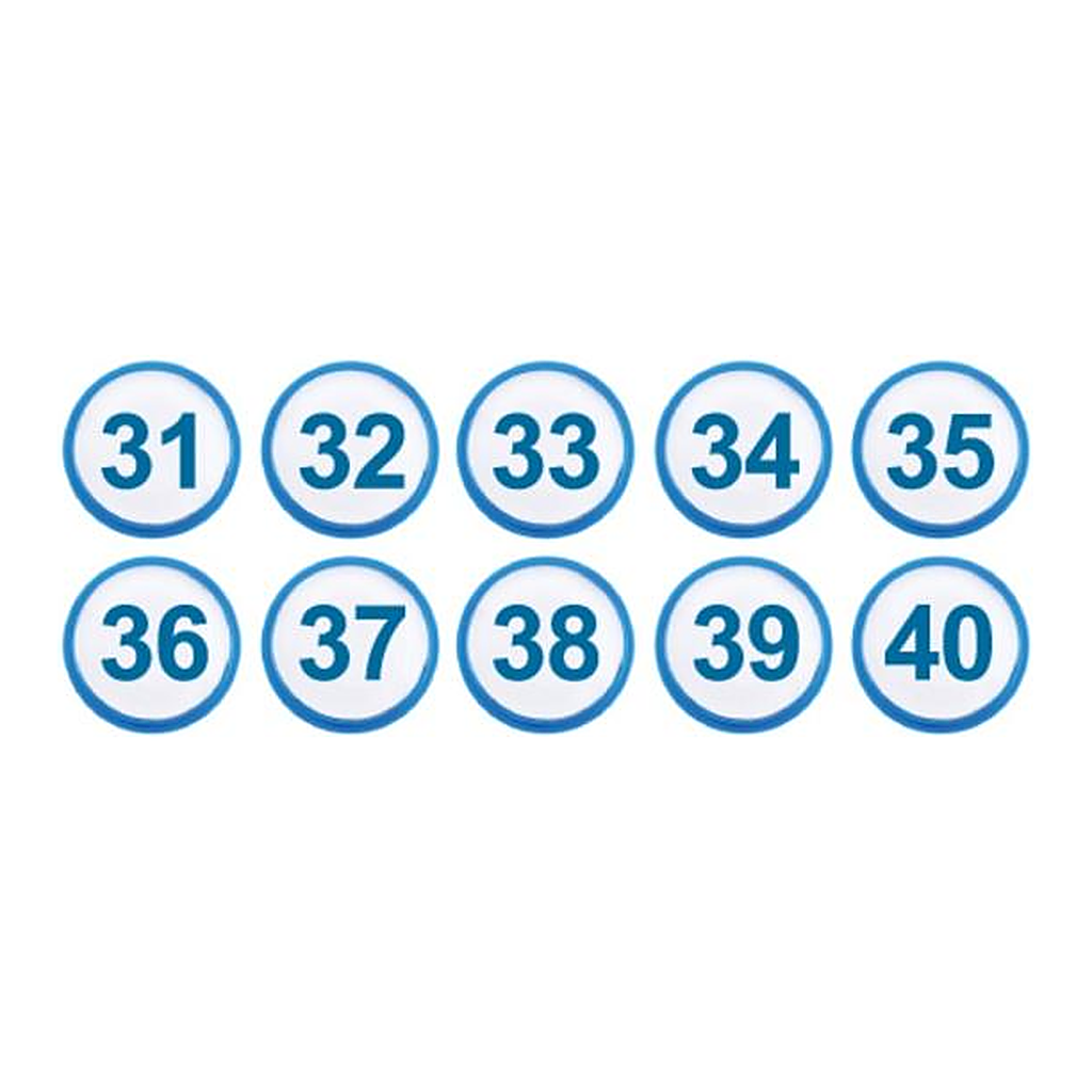 OFFICENEX [P]아트사인 아이넘버 파랑31~40(1313/지름35/10개입)
