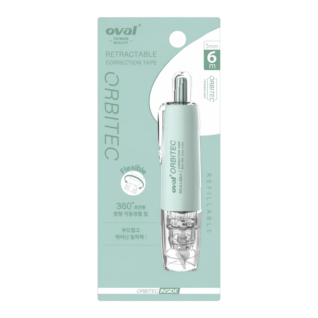 OFFICENEX OVAL 수정테이프 마카롱 그린 5mmX6M