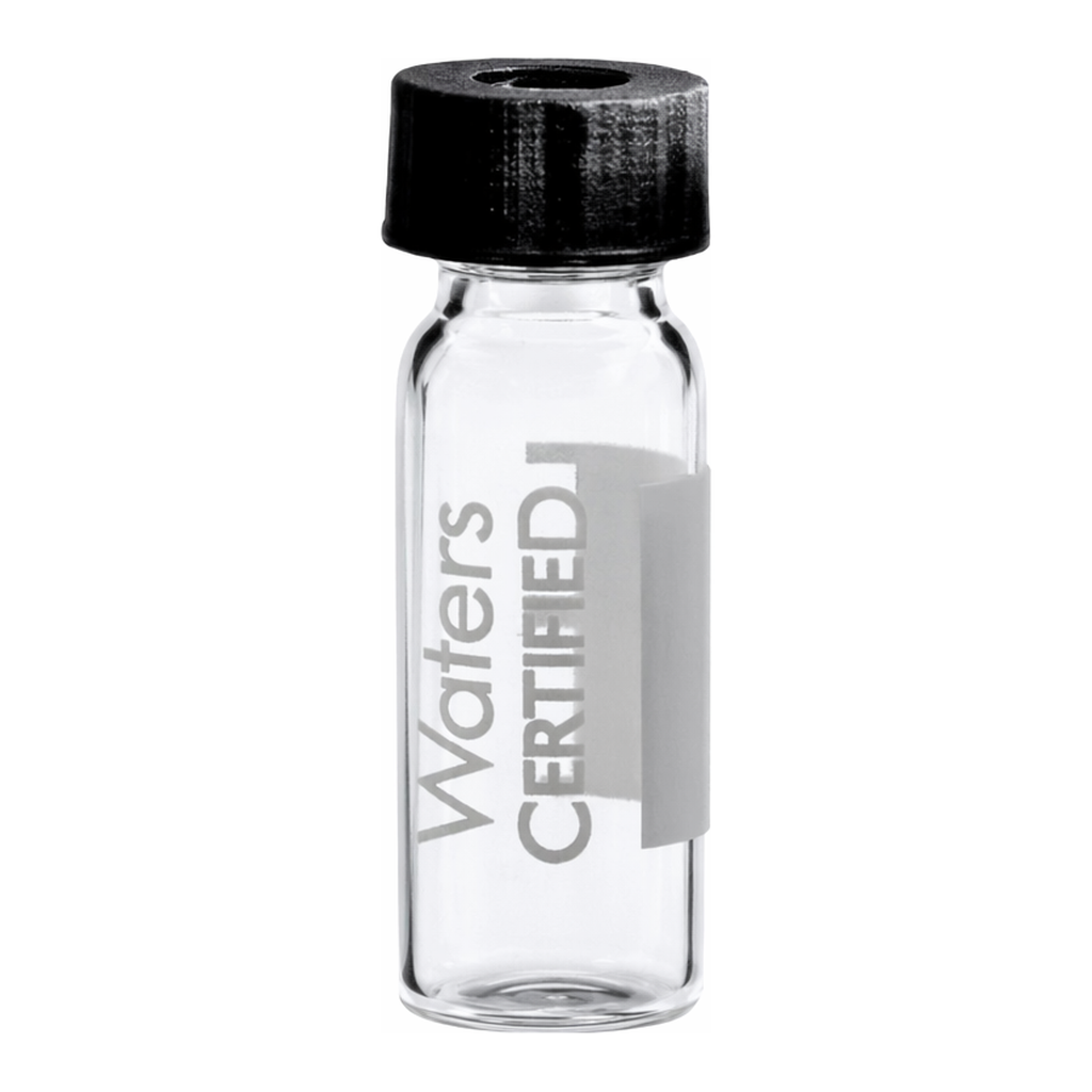 Waters TruView pH Control LCMS Certified Clear Glass, 12 x 32 mm Screw Neck Vial, with Cap and PTFE/Silicone Septum , 2 mL Volume, 100/pk