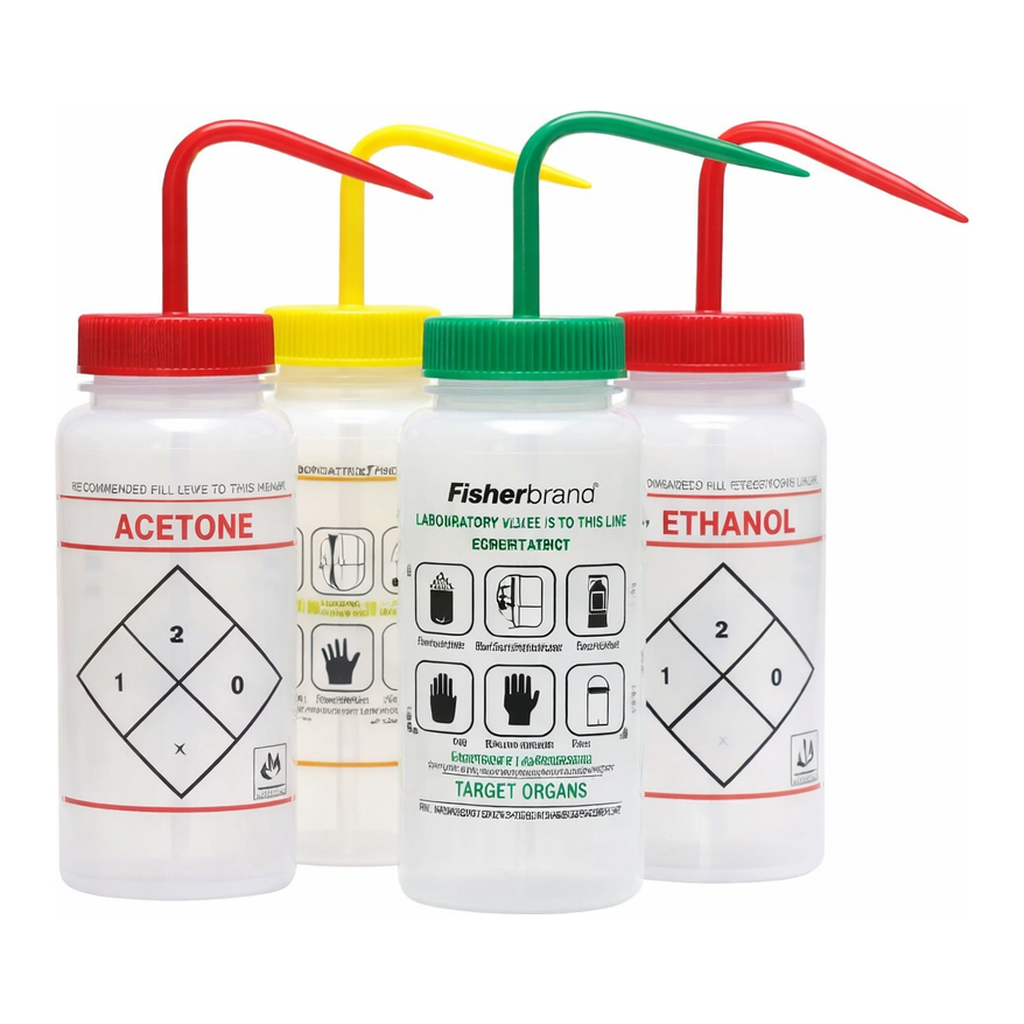 Thermo Fisher Scientific Solvent-Vented and Safety-Labeled Wash Bottles