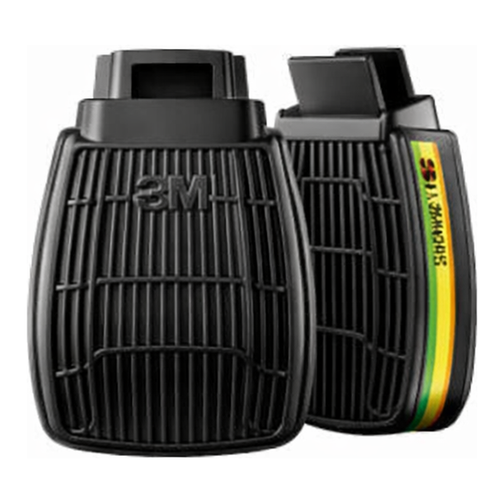3M SECURE CLICK™ 유기화합물/할로겐/황화수소/아황산/암모니아/포름알데히드용 정화통 D80926K,방진 특급, 60개/케이스