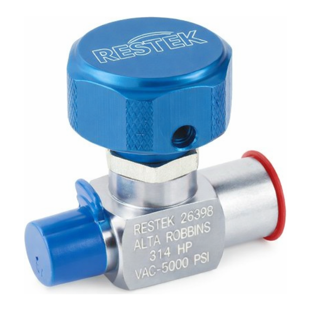 Restek Sample Cylinder Valve UHP, 1/4in Male NPT x 1/4in Female NPT 5000psig DOT press rating, Su
