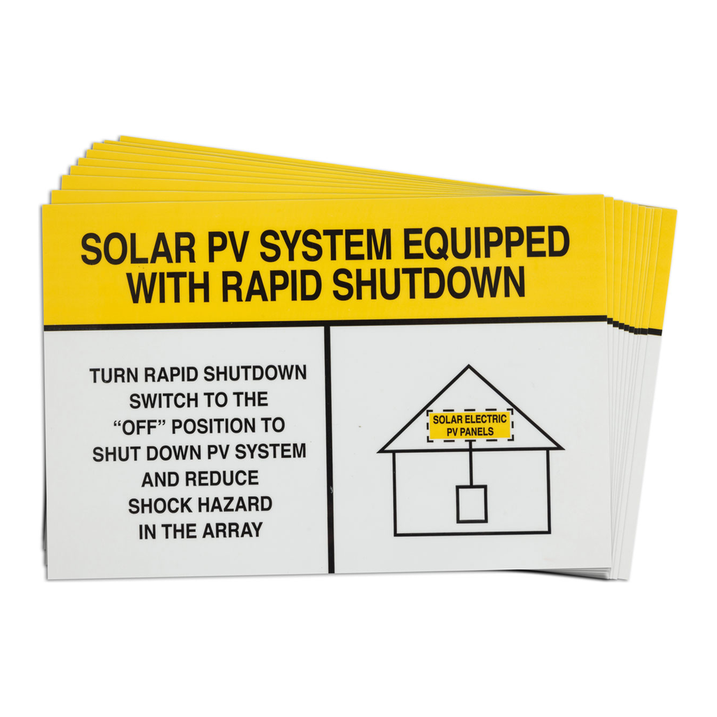 Brady Pre-Printed SOLAR PV SYSTEM EQUIPPED WITH RAPID SHUTDOWN Labels