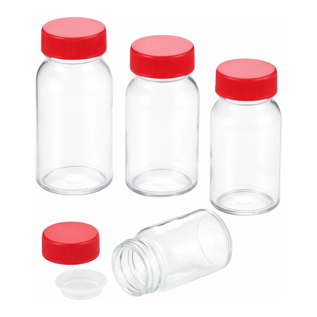 AS ONE Wide Mouth Standard Glass Bottle Transparent, 광구 규격병(투명)