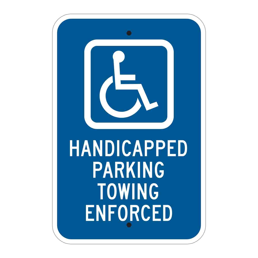 Brady Handicapped Parking Towing Enforced Sign