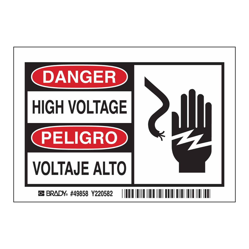 Brady Bilingual High Voltage Labels