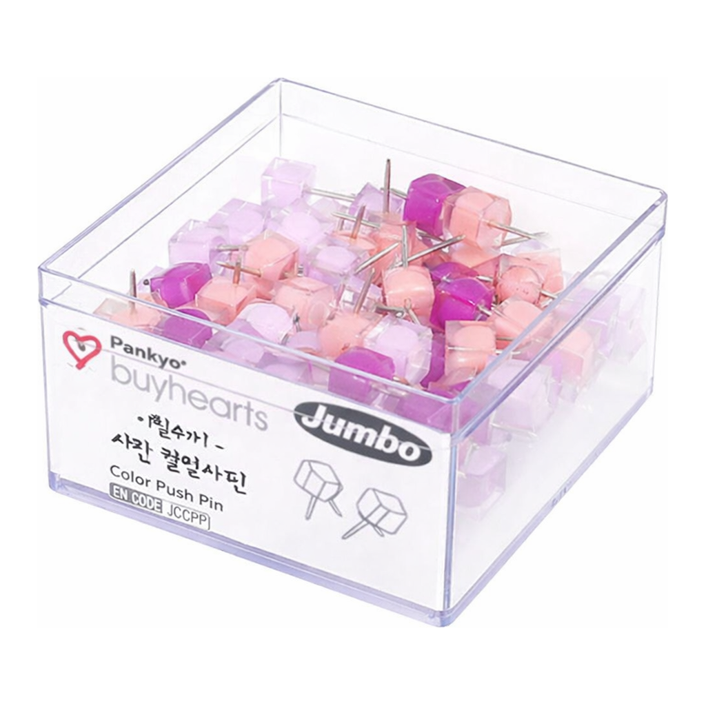 OFFICENEX 바이하츠 점보이럴수가사각컬러압핀(9mm x 19mm)