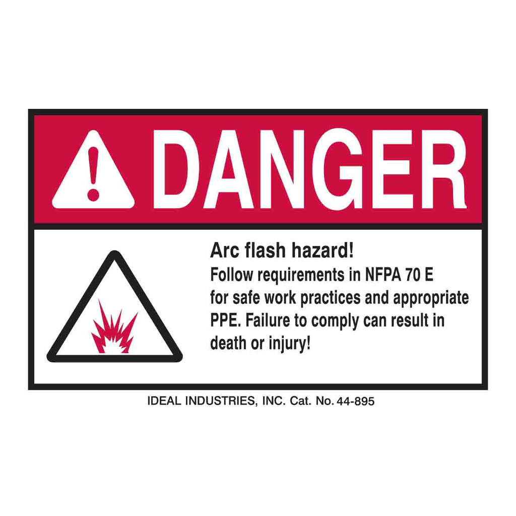 Brady DANGER Arc Flash Hazard Labels