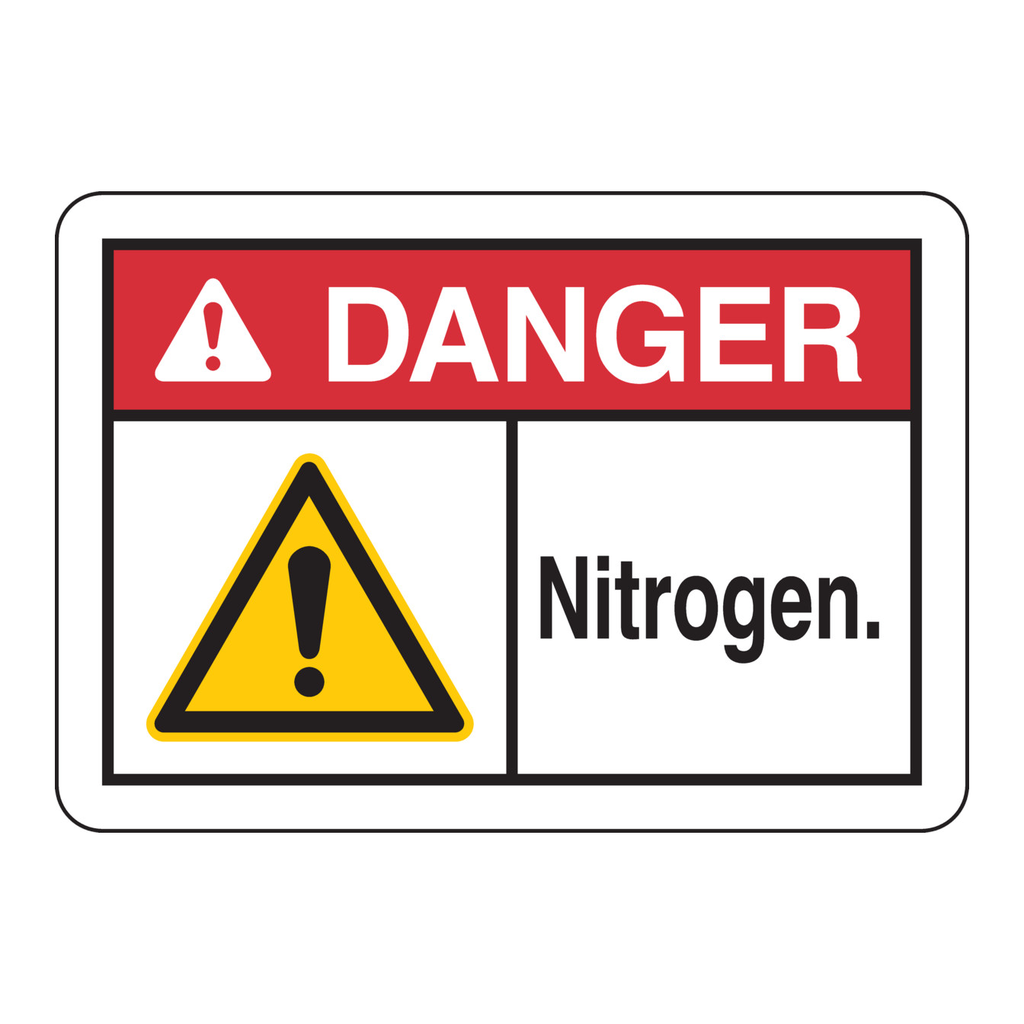 Brady DANGER Nitrogen. Sign