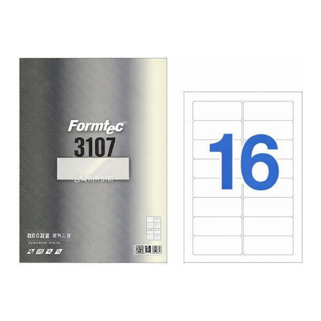 OFFICENEX 주소용 광택 라벨(16칸/100매/LB-3107/폼텍)