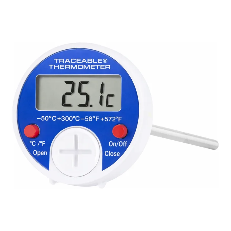 Thermo Fisher Scientific Digital Thermometers with Stainless-Steel Stem, 0.375 in. LCD Screen and Protective Guard