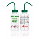 Merck Azlon Multi-Lingual Safety Wash Bottles With Driplok Vapor Venting