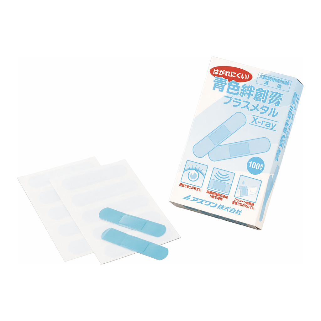AS ONE Blue Adhesive (Plaster Plus Metal®) (X-Rays Defective Correspondence), 청색 반창고 (플러스 메탈®) (X선 검지 대응)