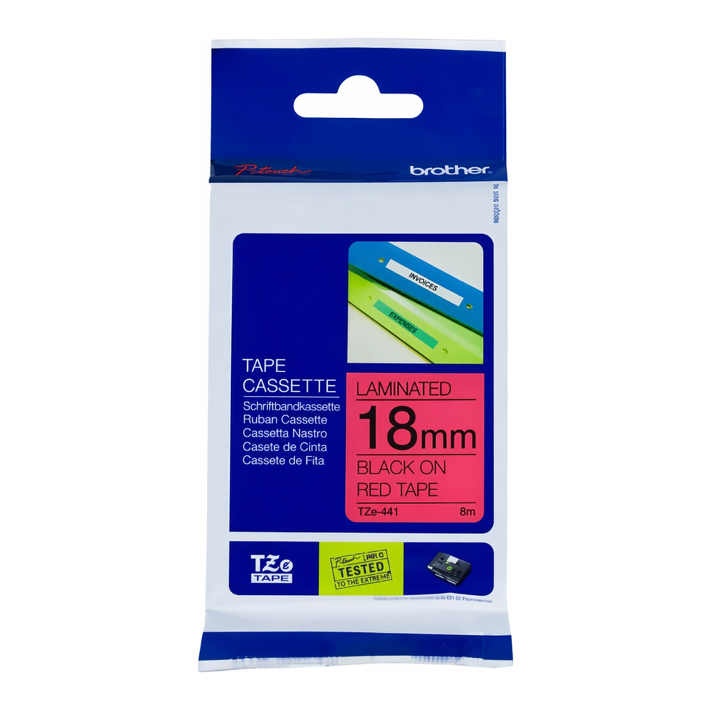OFFICENEX 브라더 테이프카트리지(TZe-441/18mm/적색/흑색문자)