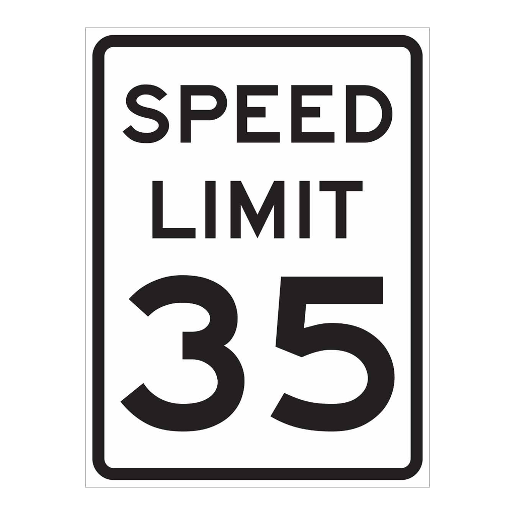 Brady Speed Limit 35 Sign