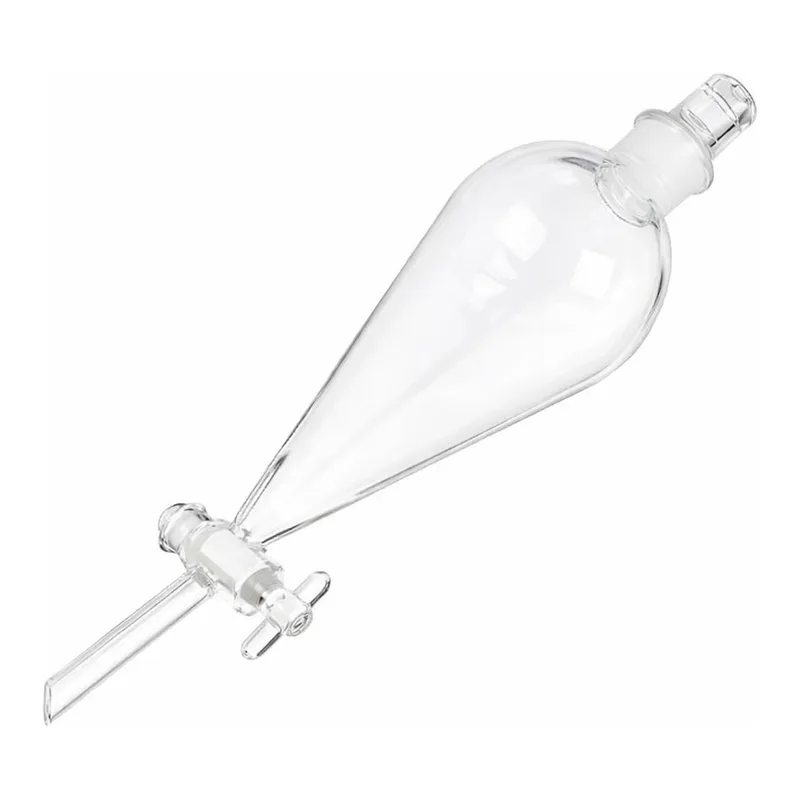 Merck Pyrex(R) Squibb separatory funnel, Pyrex(R) jointed stopper, jointed stopcock