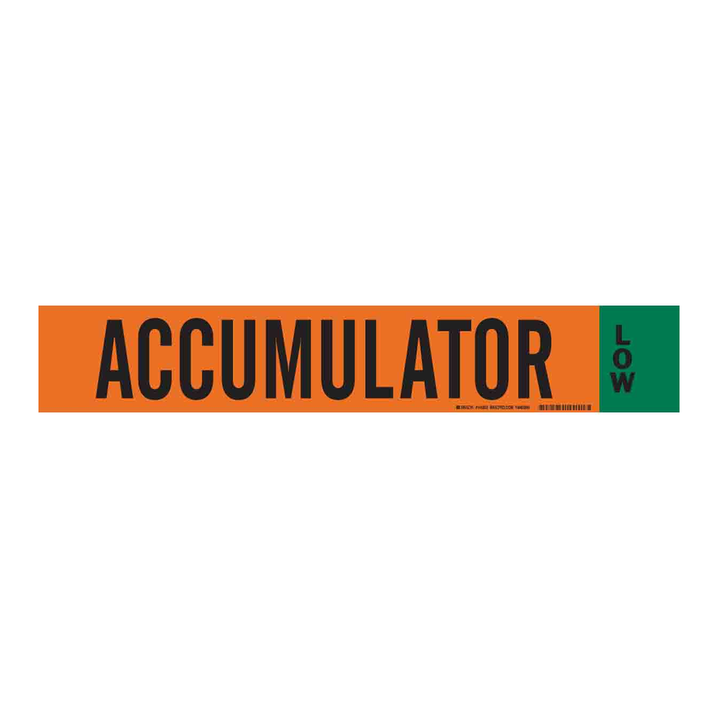 Brady Ammonia (IIAR) Pipe Marker: Accumulator