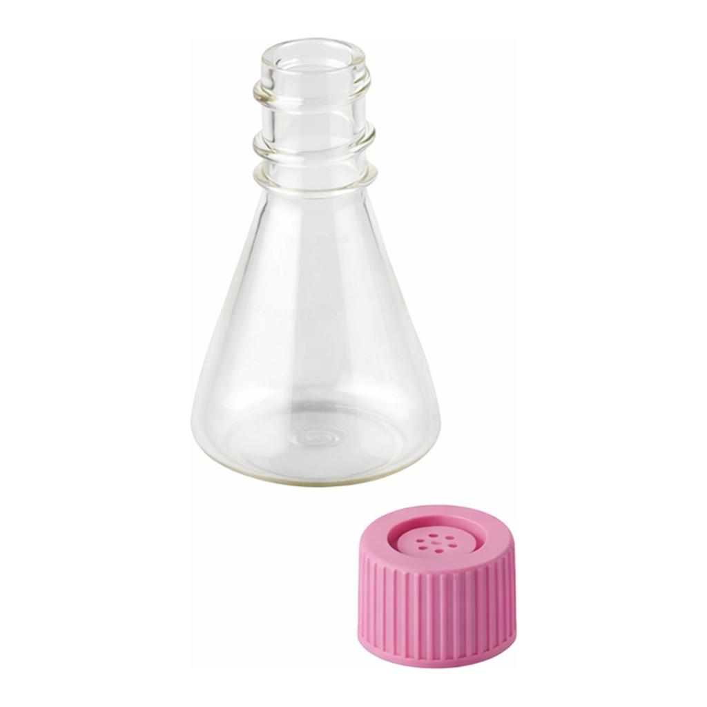 AS ONE Violamo Disposable Sterilized Erlenmeyer Flask 125 mL Bent Filter Cap, 24 Pieces