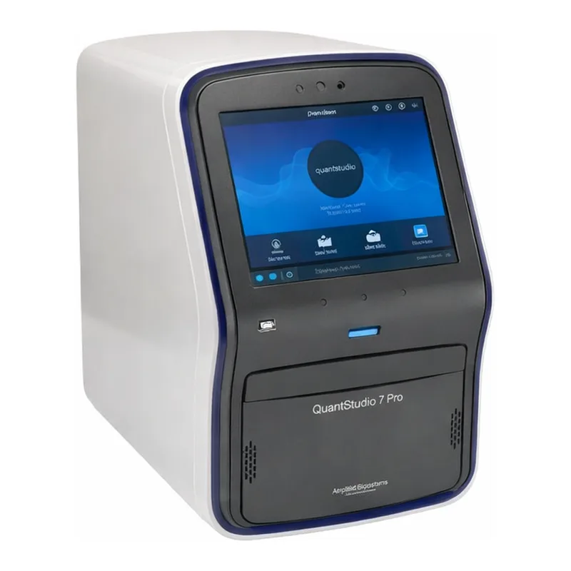 Thermo Fisher Scientific QuantStudio 7 Pro Real-Time PCR System, TaqMan Array Card, laptop