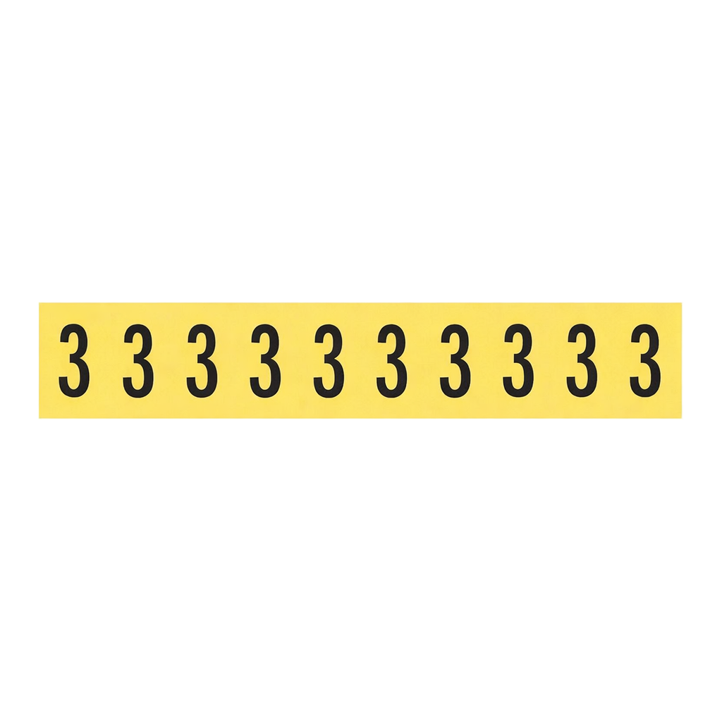 Brady 1" Character Height Black on Yellow Repositionable Numbers and Letters