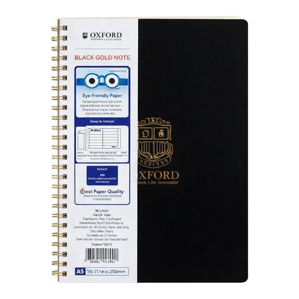 OFFICENEX 블랙PP 스프링노트 (A5/80매/좌철/옥스포드)