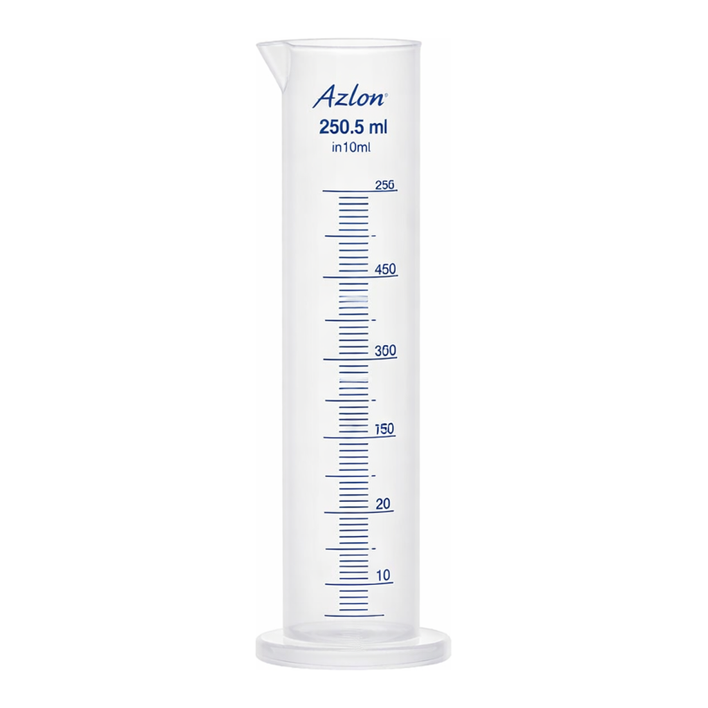 Merck Azlon Squat Form Cylinder with Molded Graduation with blue over print