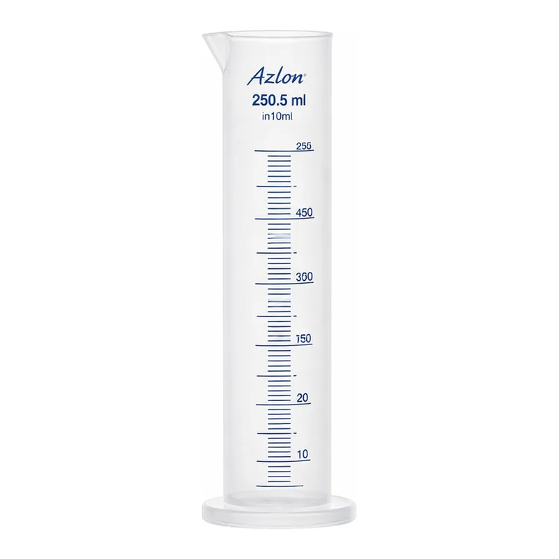 Merck Azlon Squat Form Cylinder with Molded Graduation with blue over print