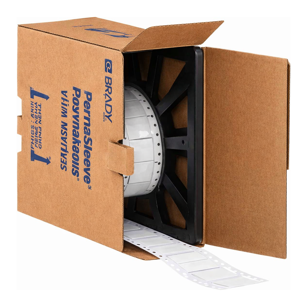 Brady PermaSleeve Low Smoke Zero Halogen Heat Shrink Labels, 3/4" Dia, for 3" Core Printers