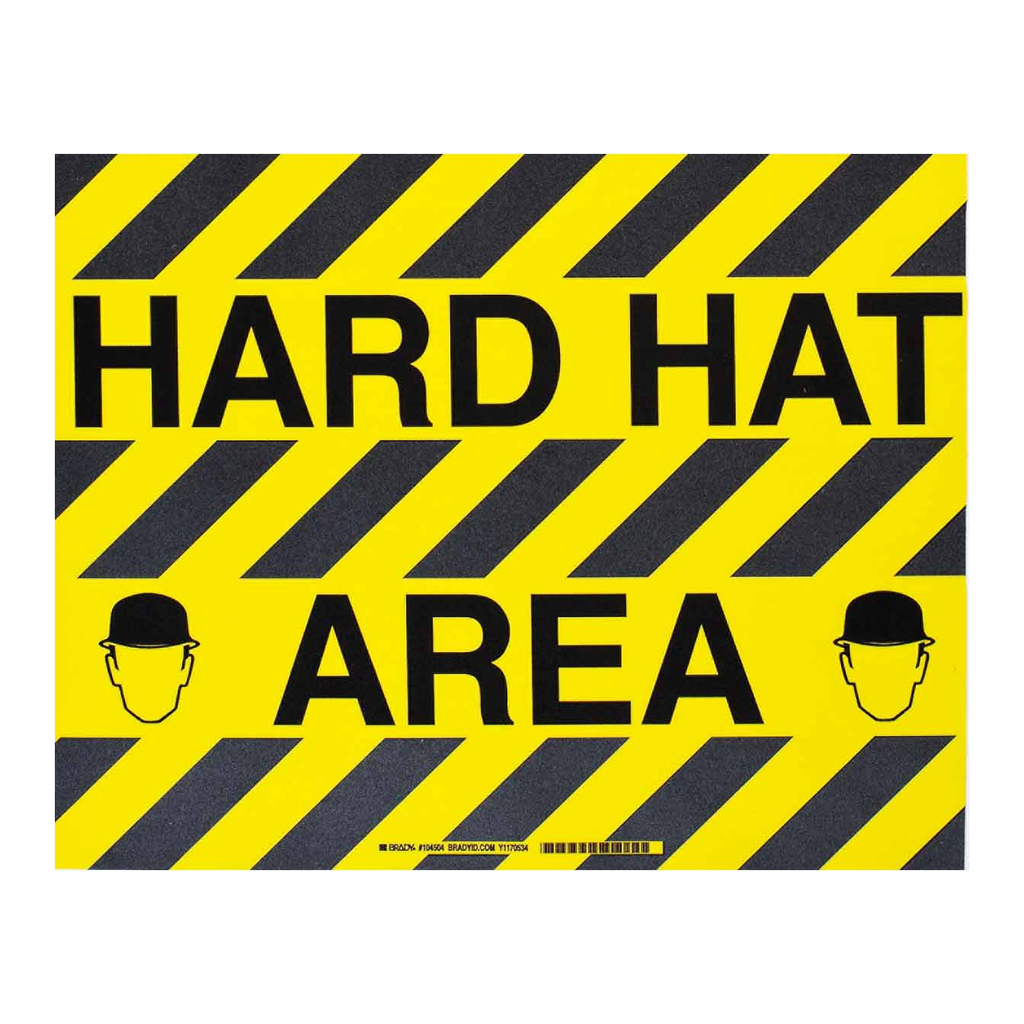 Brady HARD HAT AREA ToughStripe Floor Sign