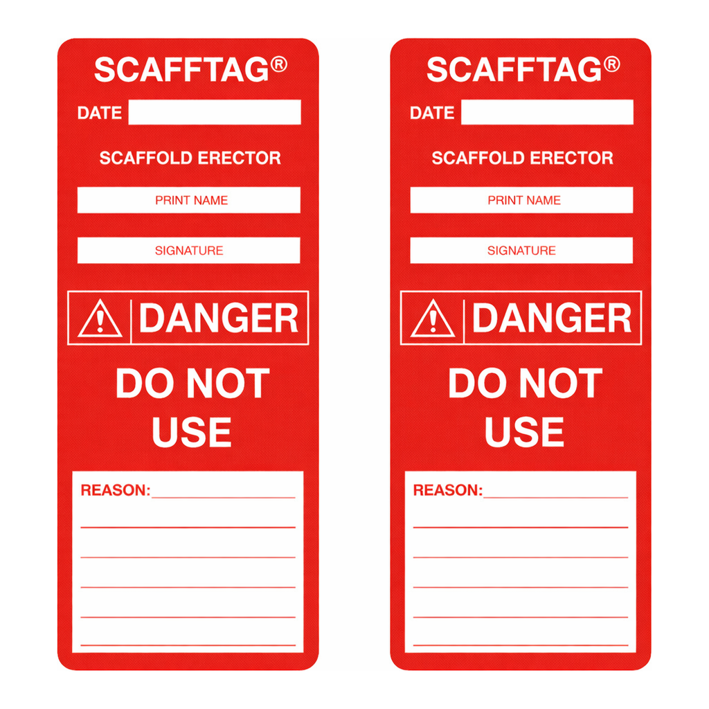 Brady SCAFFTAG Inserts: SCAFFTAG DANGER DO NOT USE: DATE: SCAFFOLD ERECTOR: REASON: