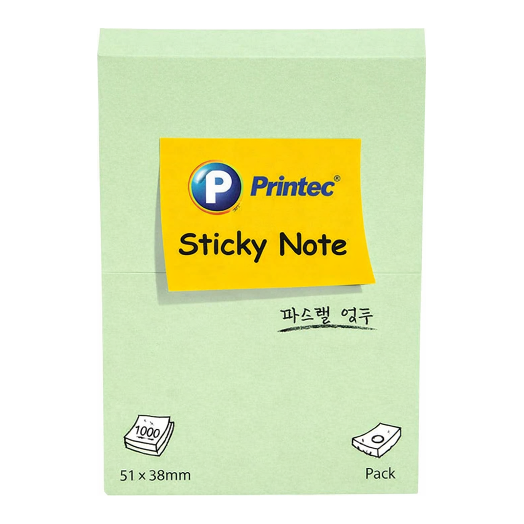 OFFICENEX 프린텍 5138G 스티키노트 파스텔연두 51*38 100매