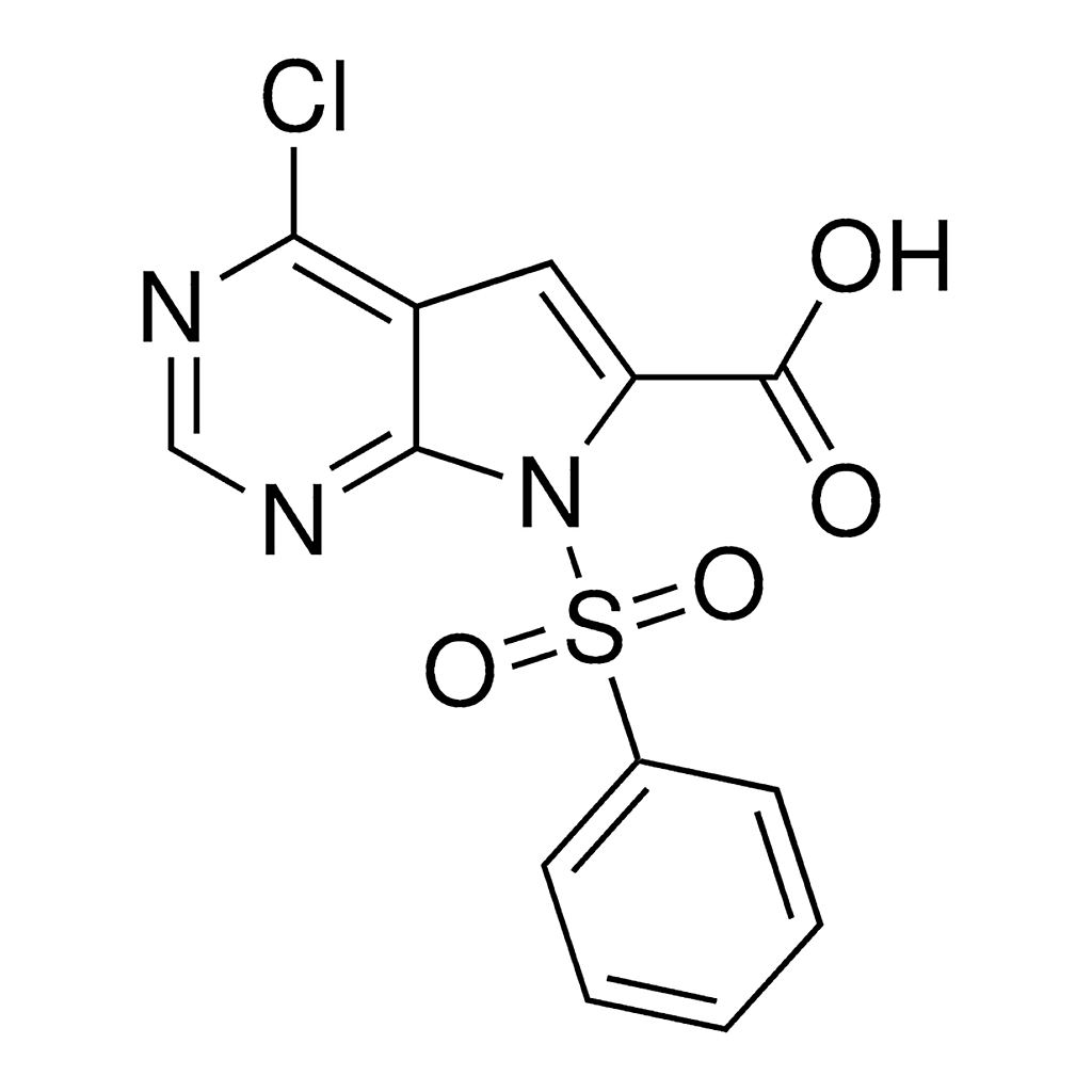 Merck 4-Chloro-7-(phenylsulfonyl)-7H-pyrrolo[2,3-d]pyrimidine-6-carboxylic acid