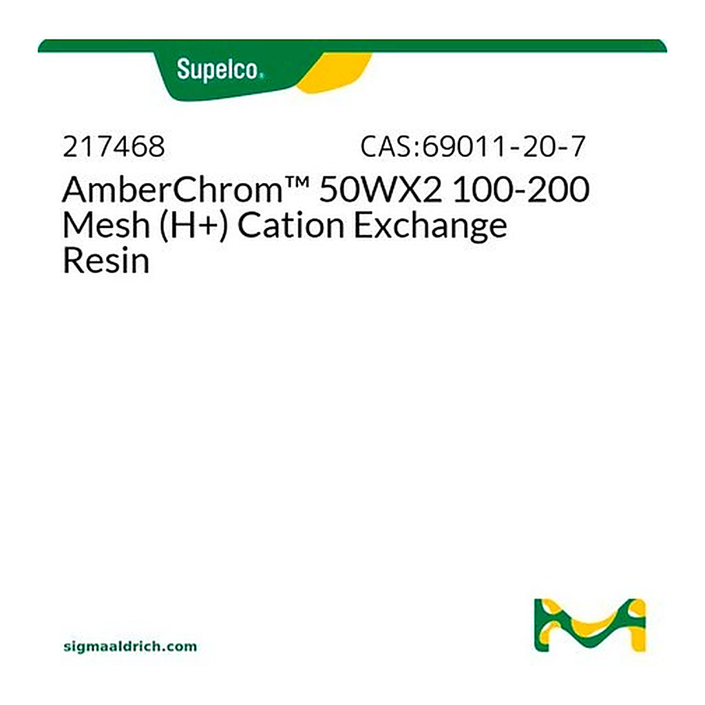Merck AmberChrom(TM) 50WX2 100-200 Mesh (H+) Cation Exchange Resin