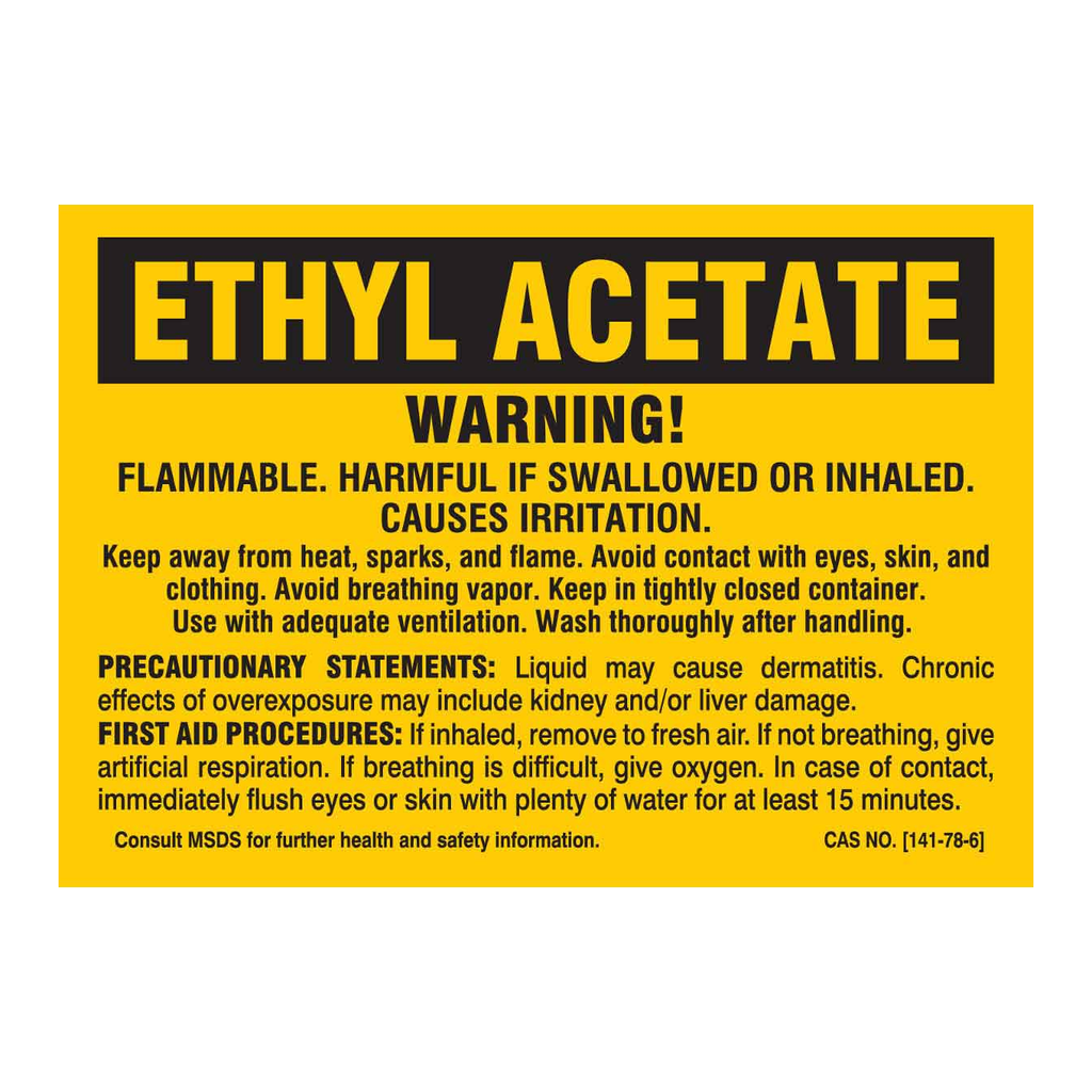Brady Ethyl Acetate Warning Labels