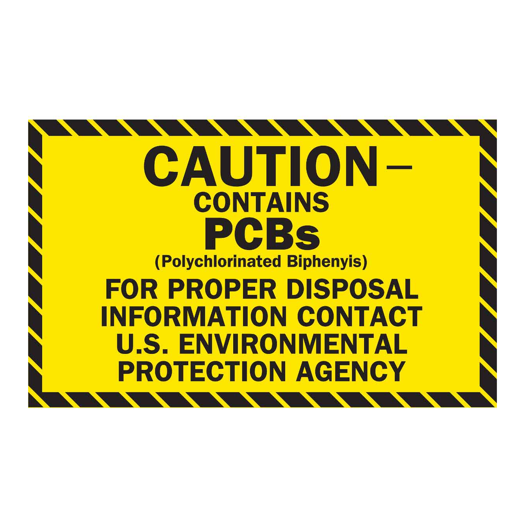 Brady CAUTION CONTAINS PCBS (POLYCHLORINATED BIPHENYLS) Label