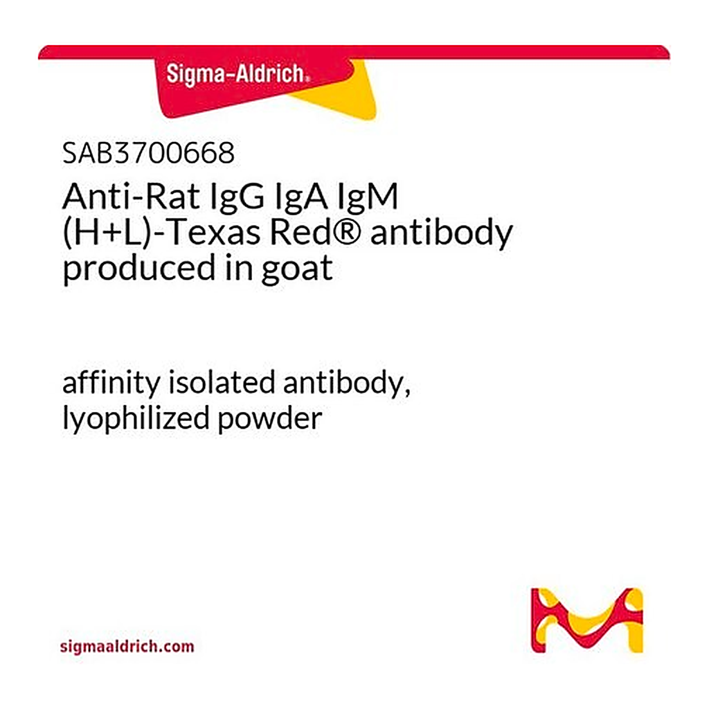 Merck Anti-Rat IgG IgA IgM (H+L)-Texas Red(R) antibody produced in goat