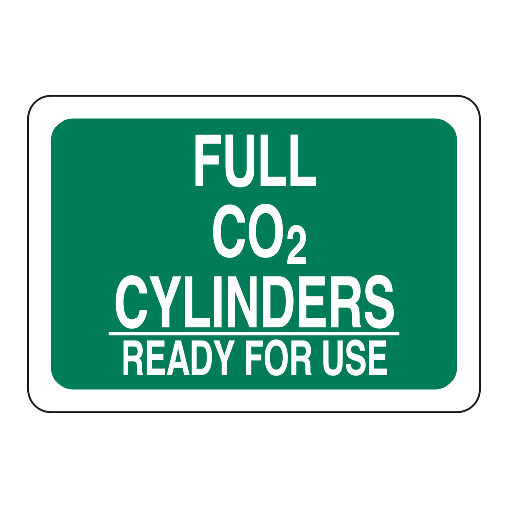 Brady Full Co2 Cylinders Ready For Use Sign
