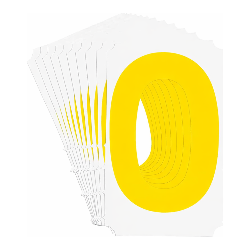 Brady 4" Yellow Gothic Font Quik-Align Self-Spacing Numbers and Letters